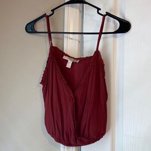 Crop top deep red color